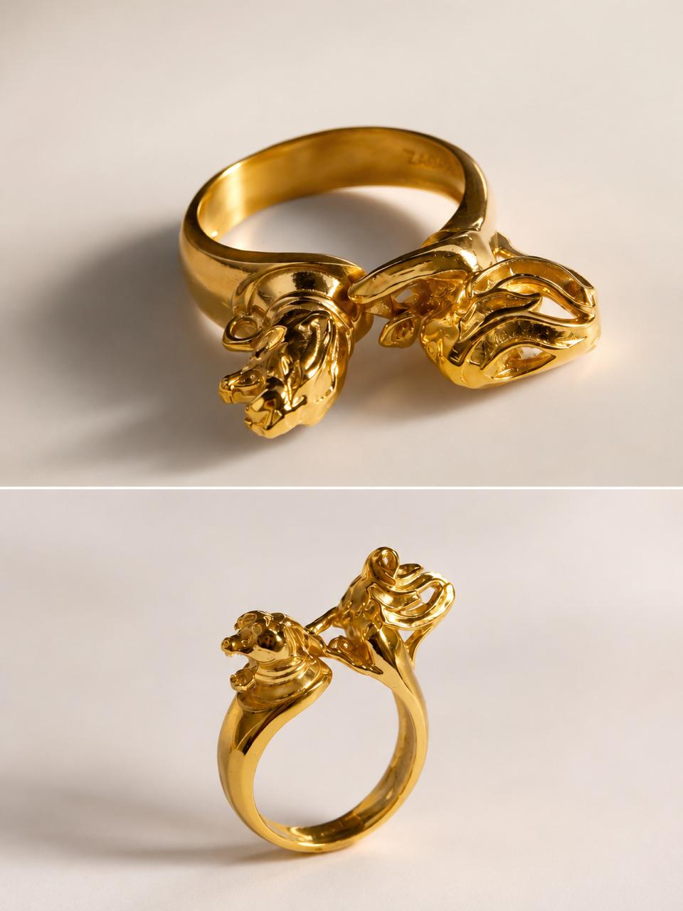 ZAGA Wolf Couple Adjustable Ring