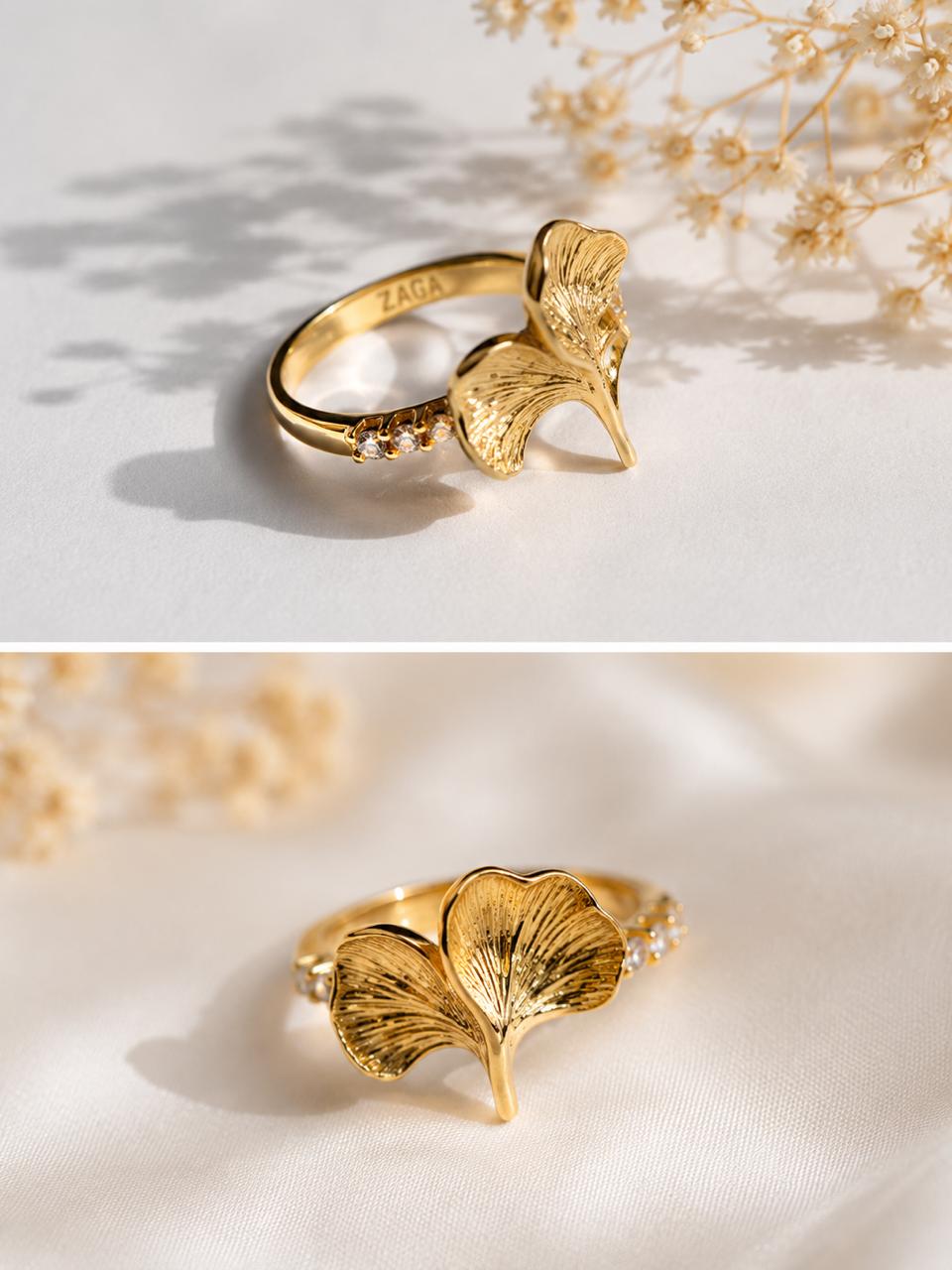 Ginkgo Leaf Ring