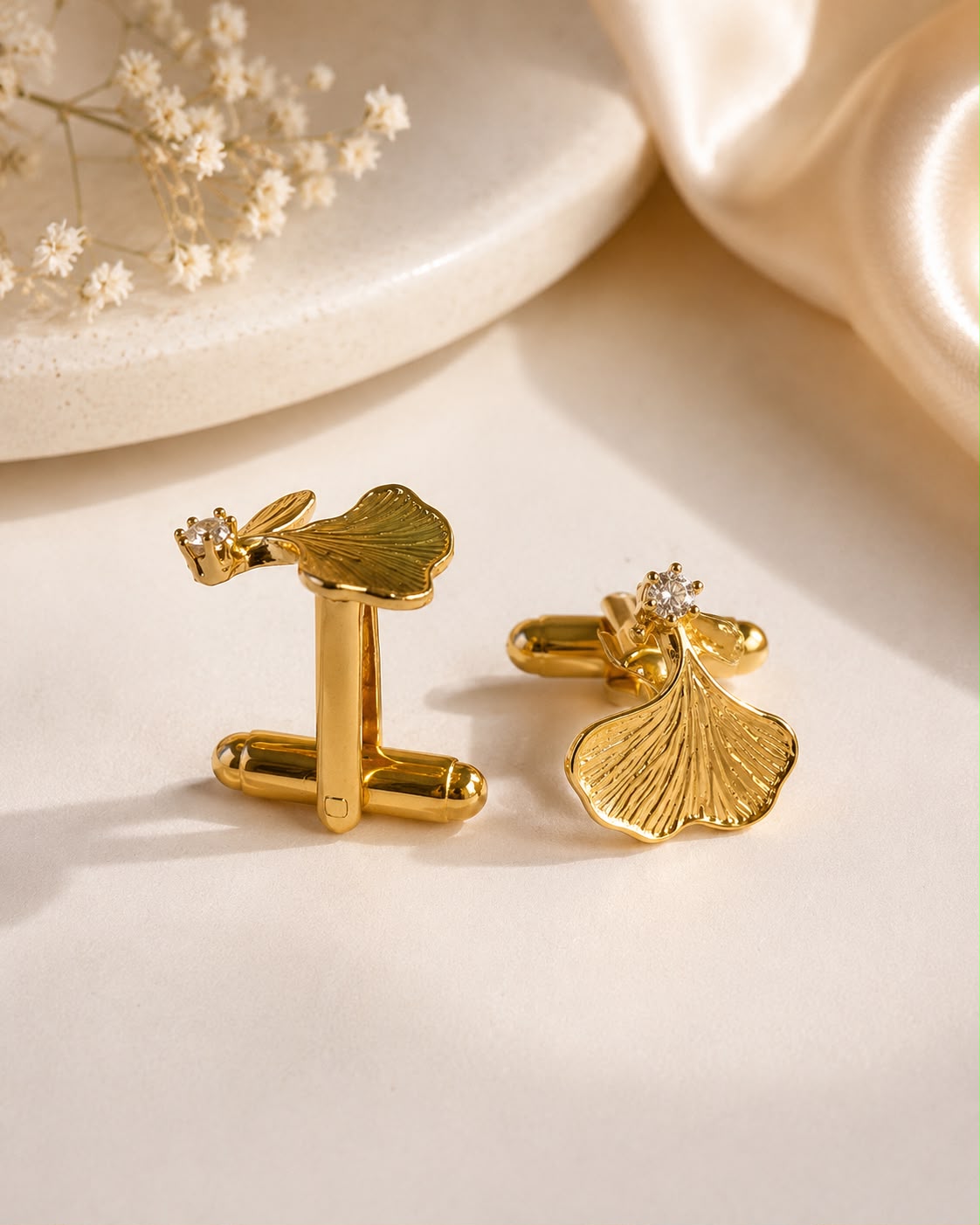 Golden Ginkgo Cufflinks