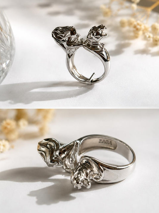ZAGA Wolf Couple Adjustable Ring