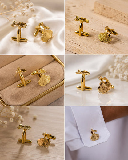 Golden Ginkgo Cufflinks